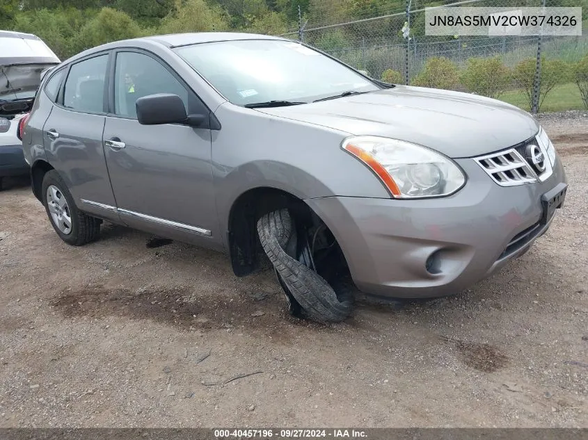 2012 Nissan Rogue S VIN: JN8AS5MV2CW374326 Lot: 40457196