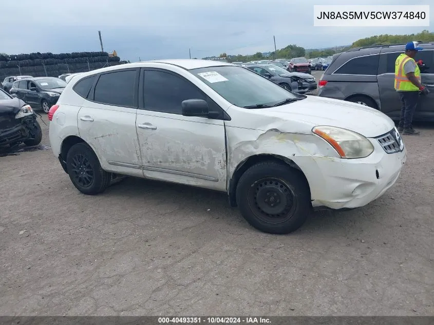 2012 Nissan Rogue S VIN: JN8AS5MV5CW374840 Lot: 40493351