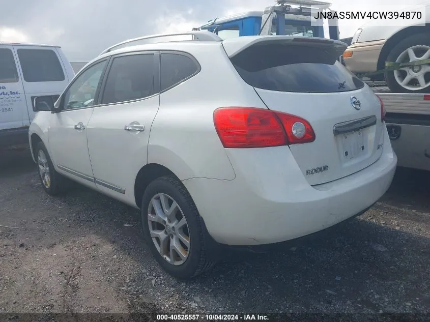 2012 Nissan Rogue Sv W/Sl Pkg VIN: JN8AS5MV4CW394870 Lot: 40849992