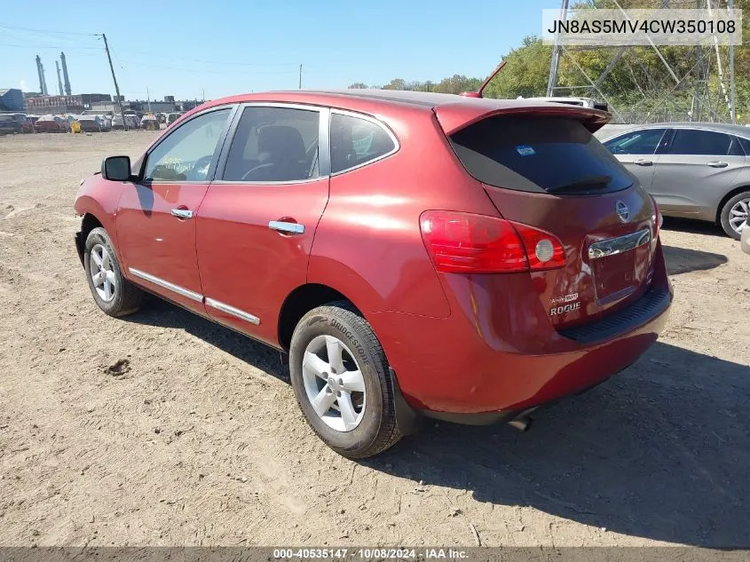 2012 Nissan Rogue S/Sv VIN: JN8AS5MV4CW350108 Lot: 40535147