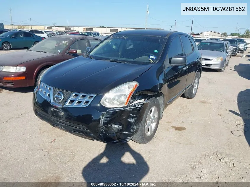 2012 Nissan Rogue S VIN: JN8AS5MT0CW281562 Lot: 40555052