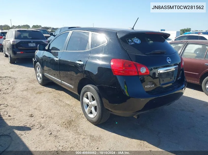 2012 Nissan Rogue S VIN: JN8AS5MT0CW281562 Lot: 40555052