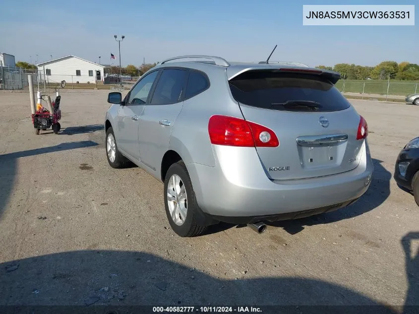 2012 Nissan Rogue Sv VIN: JN8AS5MV3CW363531 Lot: 40582777