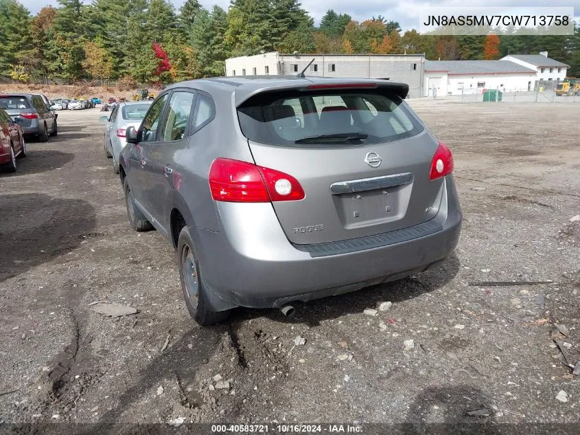 2012 Nissan Rogue S VIN: JN8AS5MV7CW713758 Lot: 40583721