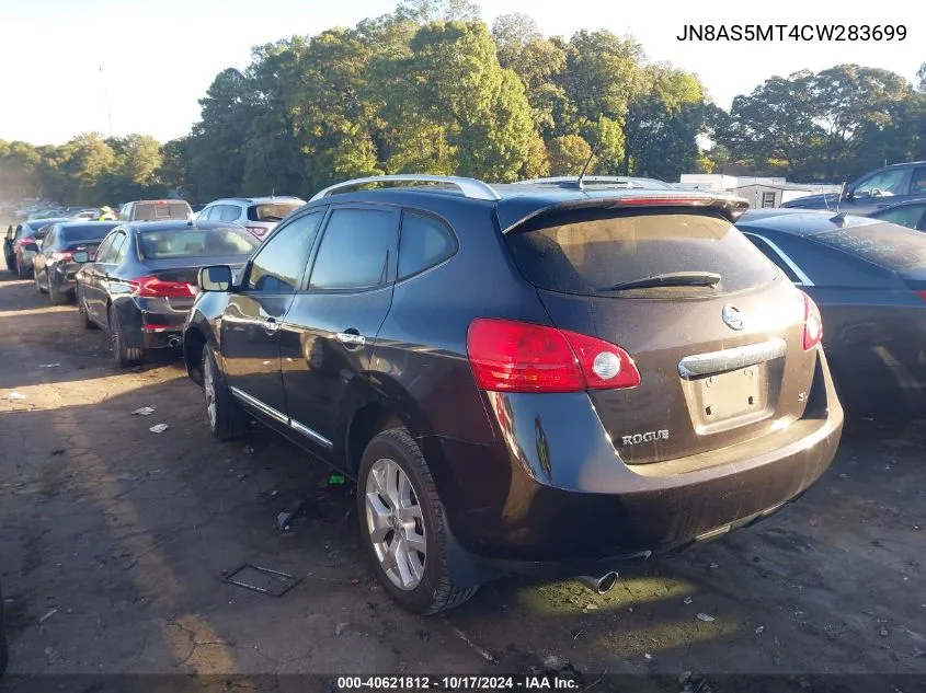 2012 Nissan Rogue Sv W/Sl Pkg VIN: JN8AS5MT4CW283699 Lot: 40621812