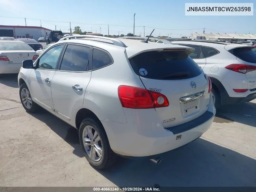 2012 Nissan Rogue Sv VIN: JN8AS5MT8CW263598 Lot: 40663240