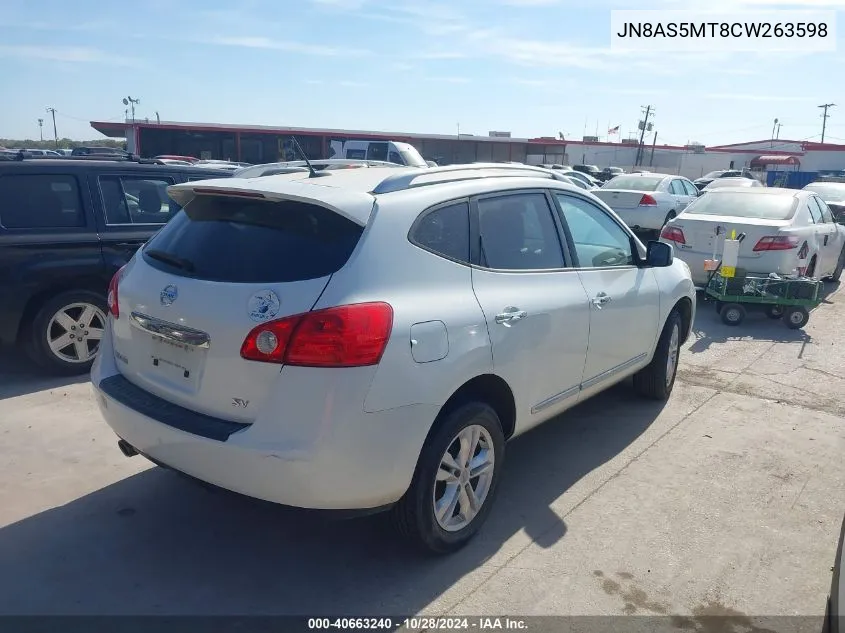 JN8AS5MT8CW263598 2012 Nissan Rogue Sv