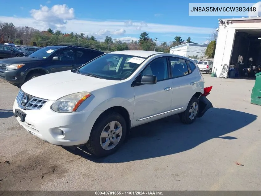 2012 Nissan Rogue S VIN: JN8AS5MV6CW383448 Lot: 40701655