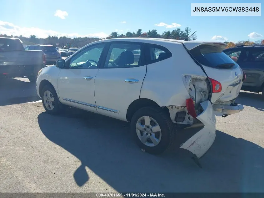 2012 Nissan Rogue S VIN: JN8AS5MV6CW383448 Lot: 40701655