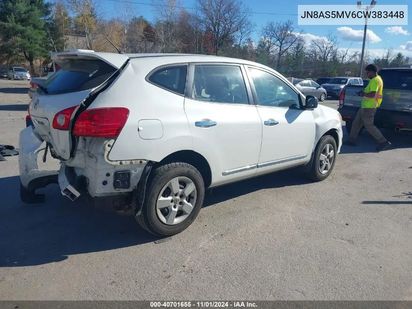 2012 Nissan Rogue S VIN: JN8AS5MV6CW383448 Lot: 40701655