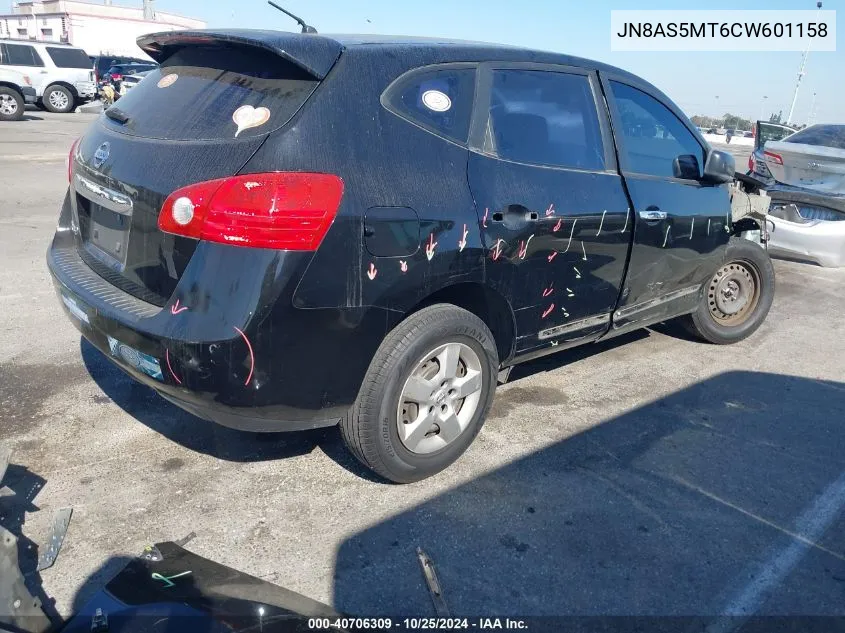 2012 Nissan Rogue S VIN: JN8AS5MT6CW601158 Lot: 40706309