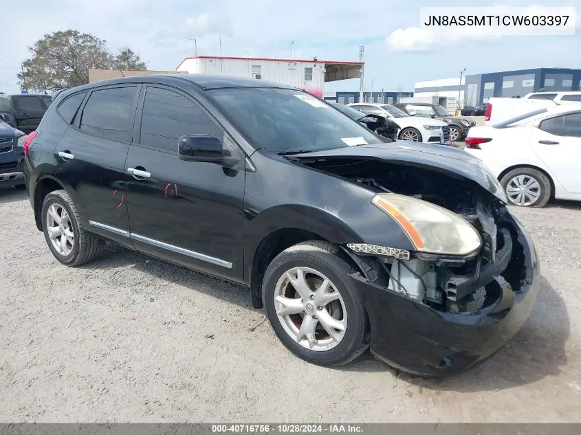 2012 Nissan Rogue S VIN: JN8AS5MT1CW603397 Lot: 40716756