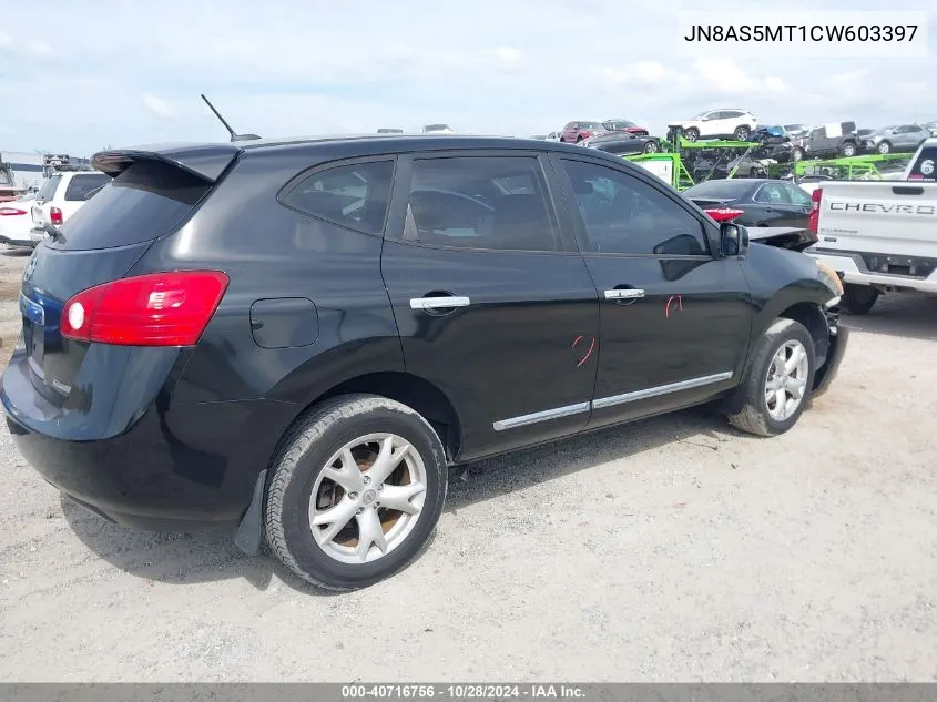 2012 Nissan Rogue S VIN: JN8AS5MT1CW603397 Lot: 40716756