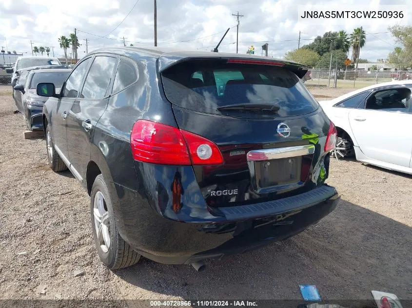 2012 Nissan Rogue S VIN: JN8AS5MT3CW250936 Lot: 40728966