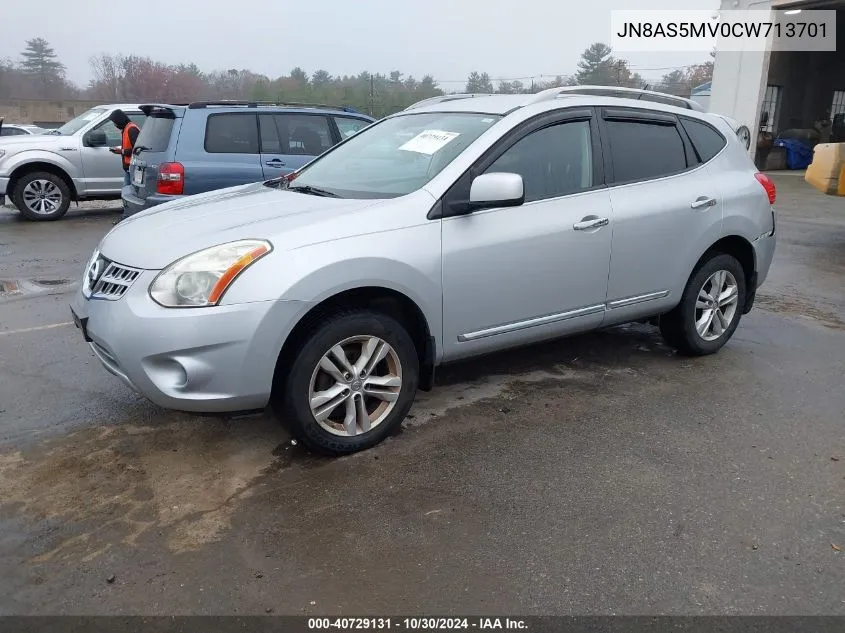 2012 Nissan Rogue Sv VIN: JN8AS5MV0CW713701 Lot: 40729131