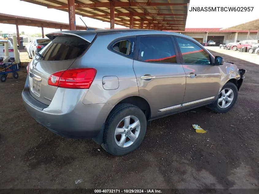 2012 Nissan Rogue S VIN: JN8AS5MT8CW602957 Lot: 40732171