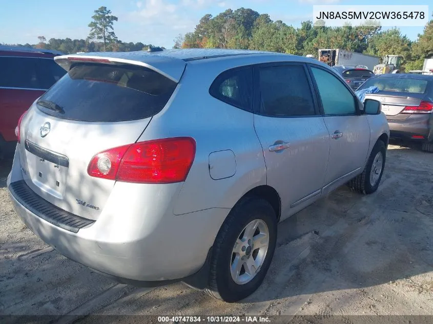 2012 Nissan Rogue Sv VIN: JN8AS5MV2CW365478 Lot: 40747834