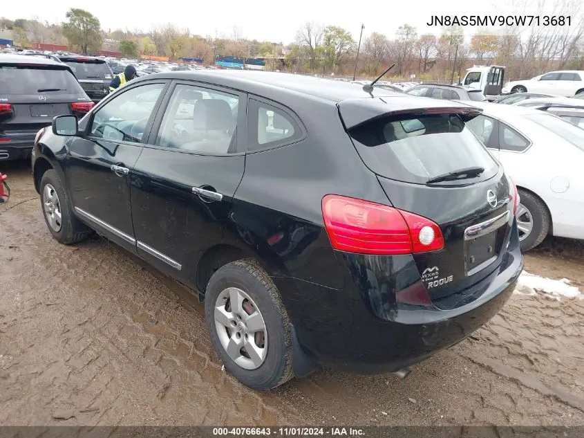 2012 Nissan Rogue S VIN: JN8AS5MV9CW713681 Lot: 40766643