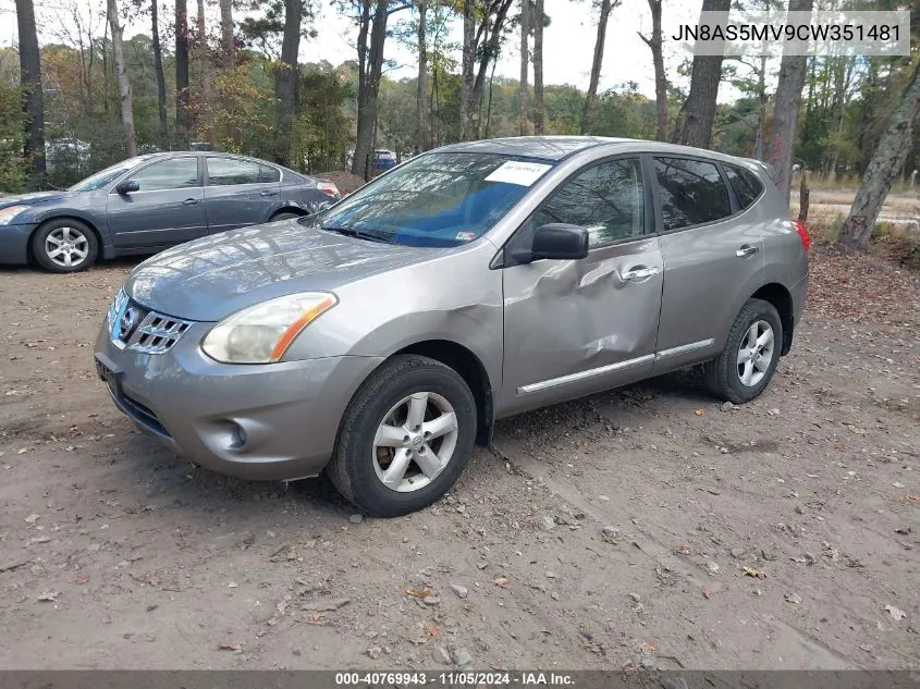 2012 Nissan Rogue S VIN: JN8AS5MV9CW351481 Lot: 40769943