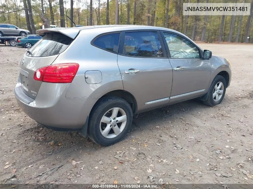 2012 Nissan Rogue S VIN: JN8AS5MV9CW351481 Lot: 40769943