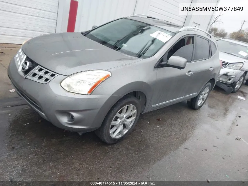 2012 Nissan Rogue Sv W/Sl Pkg VIN: JN8AS5MV5CW377849 Lot: 40774515