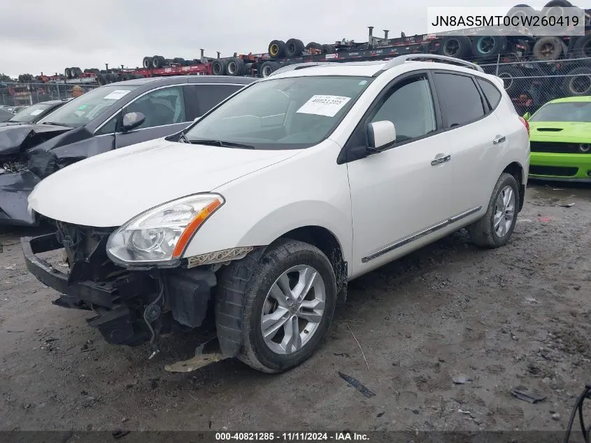 2012 Nissan Rogue Sv VIN: JN8AS5MT0CW260419 Lot: 40821285