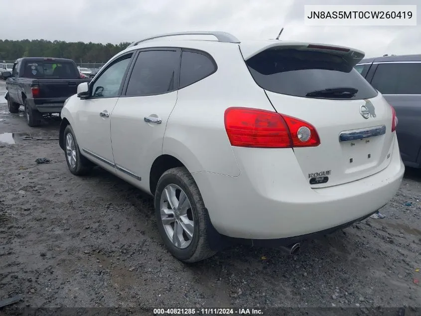 2012 Nissan Rogue Sv VIN: JN8AS5MT0CW260419 Lot: 40821285