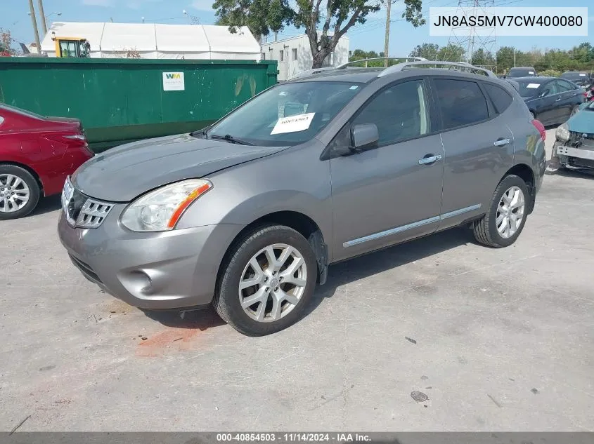 2012 Nissan Rogue Sv W/Sl Pkg VIN: JN8AS5MV7CW400080 Lot: 40854503