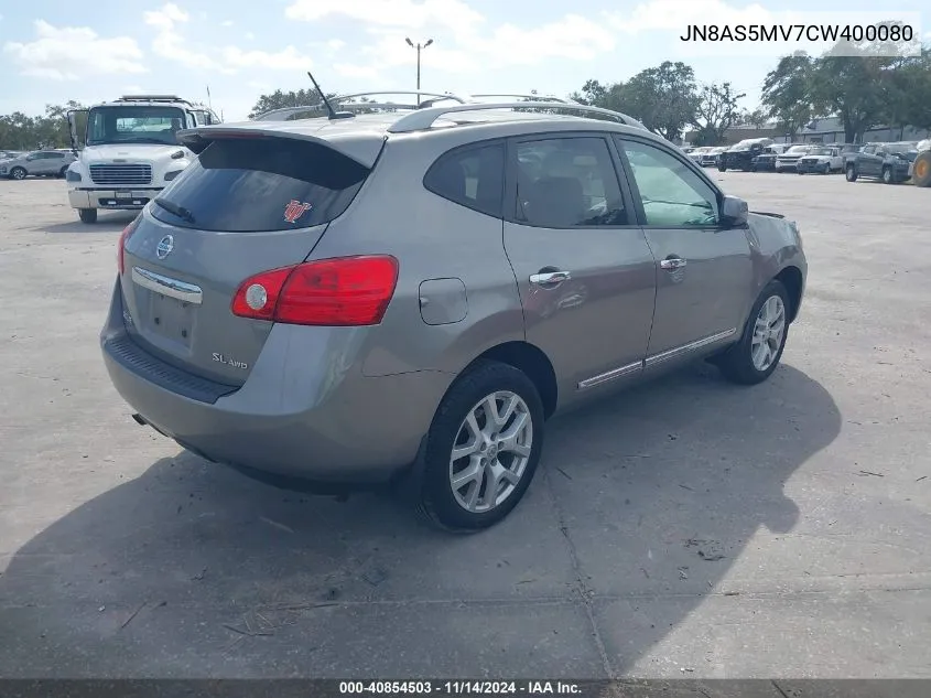 2012 Nissan Rogue Sv W/Sl Pkg VIN: JN8AS5MV7CW400080 Lot: 40854503