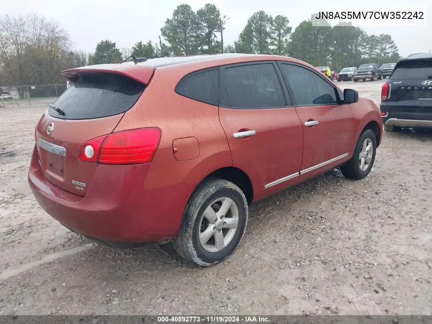 2012 Nissan Rogue S VIN: JN8AS5MV7CW352242 Lot: 40892773