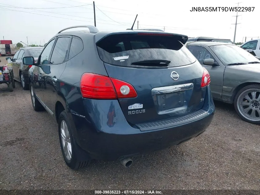 2013 Nissan Rogue Sv VIN: JN8AS5MT9DW522987 Lot: 39835223