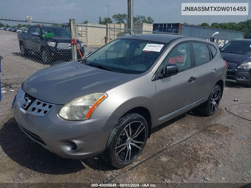 2013 Nissan Rogue S VIN: JN8AS5MTXDW016455 Lot: 40008649