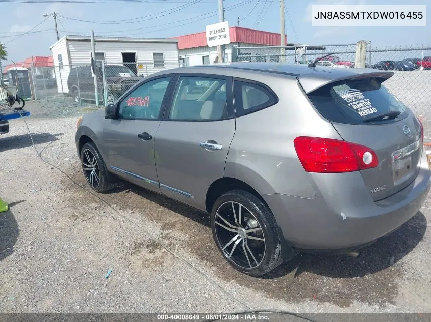 2013 Nissan Rogue S VIN: JN8AS5MTXDW016455 Lot: 40008649