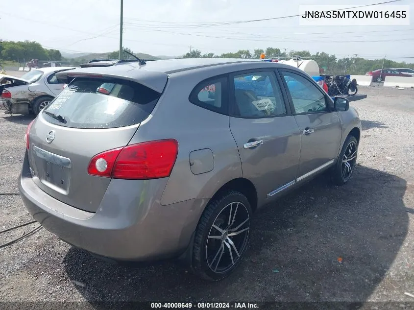 2013 Nissan Rogue S VIN: JN8AS5MTXDW016455 Lot: 40008649