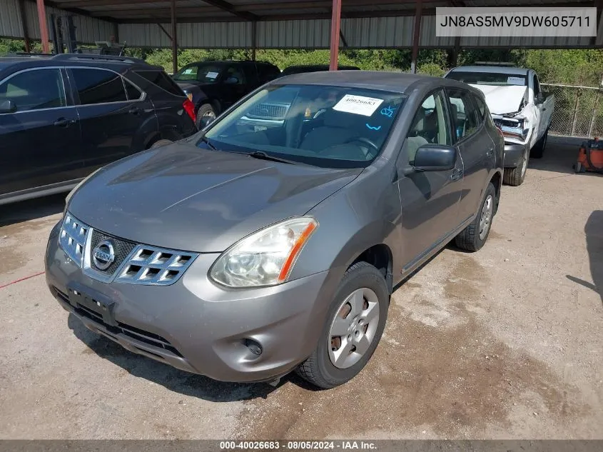 2013 Nissan Rogue S VIN: JN8AS5MV9DW605711 Lot: 40026683