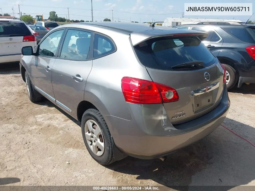 2013 Nissan Rogue S VIN: JN8AS5MV9DW605711 Lot: 40026683