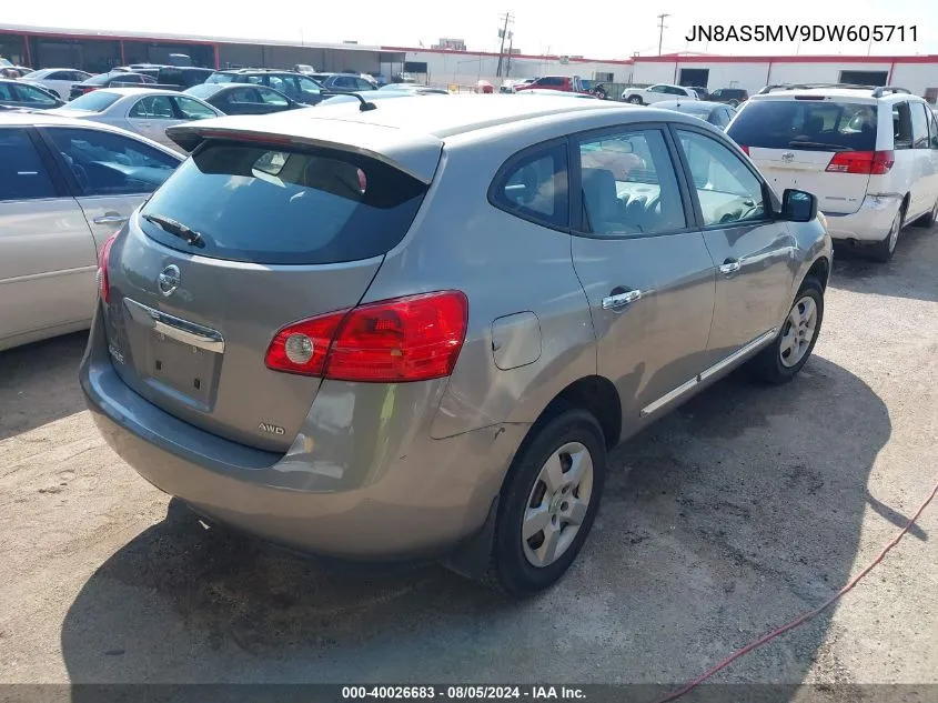 2013 Nissan Rogue S VIN: JN8AS5MV9DW605711 Lot: 40026683