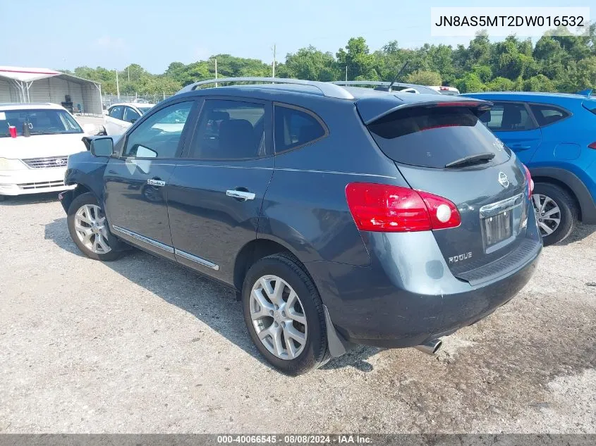 2013 Nissan Rogue Sv W/Sl Pkg VIN: JN8AS5MT2DW016532 Lot: 40066545