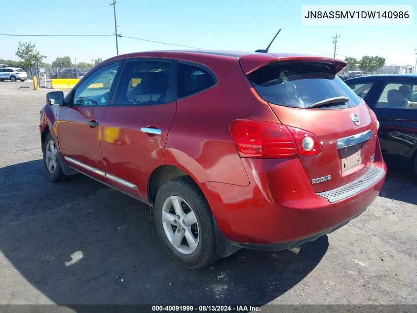 2013 Nissan Rogue S/Sv VIN: JN8AS5MV1DW140986 Lot: 40091999