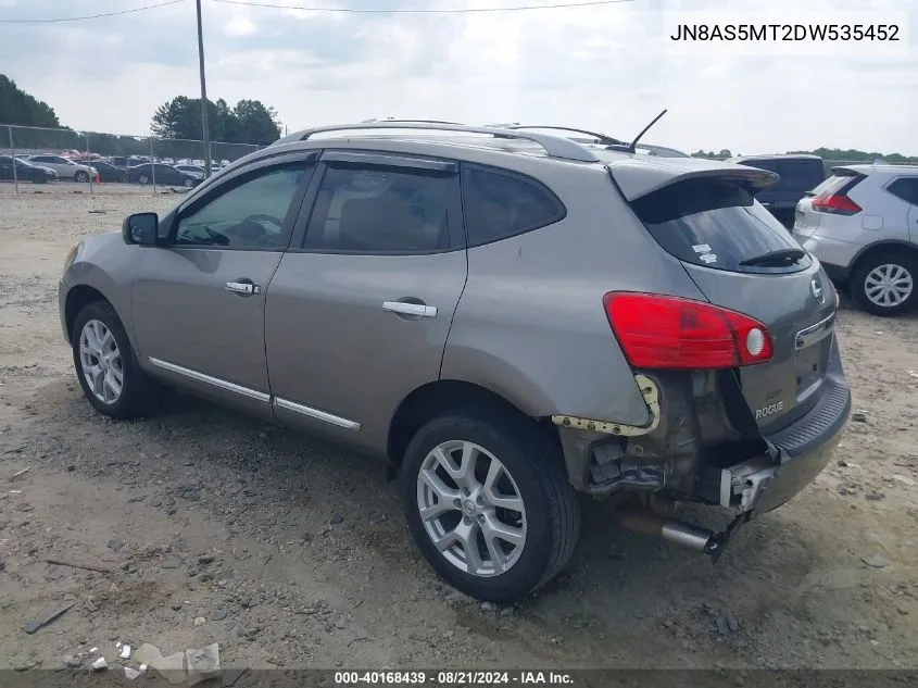 2013 Nissan Rogue Sv W/Sl Pkg VIN: JN8AS5MT2DW535452 Lot: 40168439