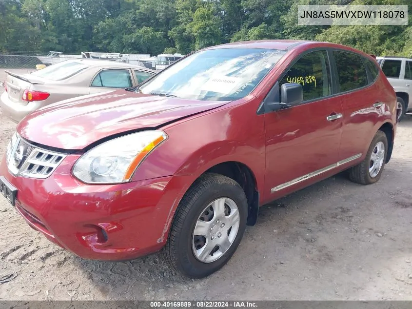 JN8AS5MVXDW118078 2013 Nissan Rogue S