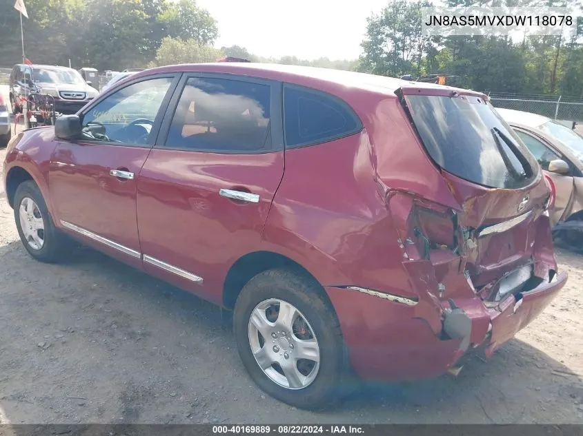 2013 Nissan Rogue S VIN: JN8AS5MVXDW118078 Lot: 40169889