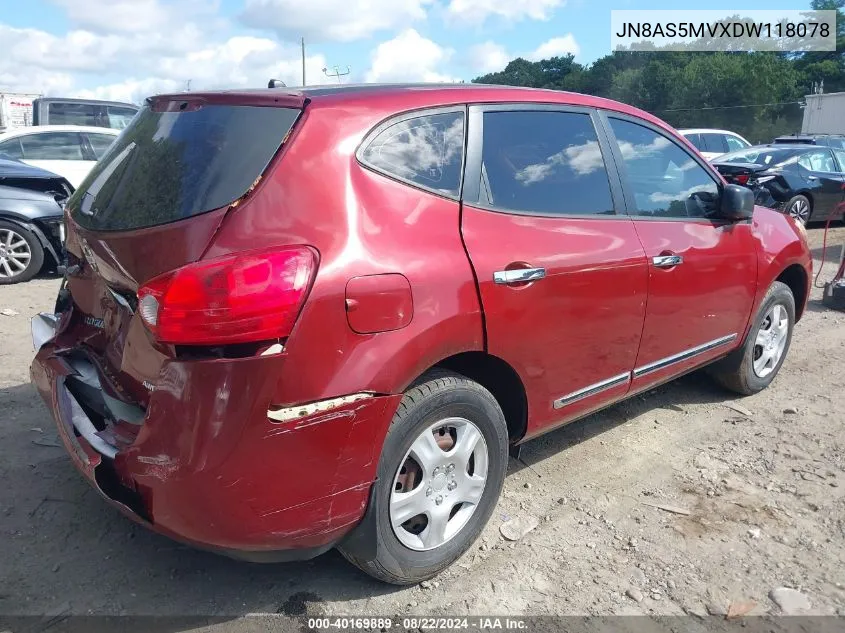 2013 Nissan Rogue S VIN: JN8AS5MVXDW118078 Lot: 40169889