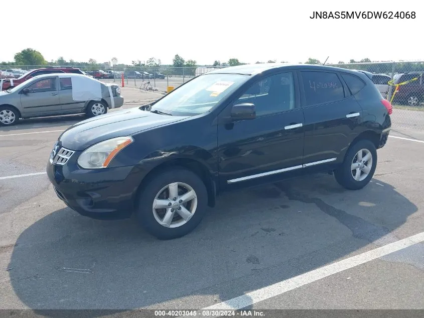 2013 Nissan Rogue S VIN: JN8AS5MV6DW624068 Lot: 40203045