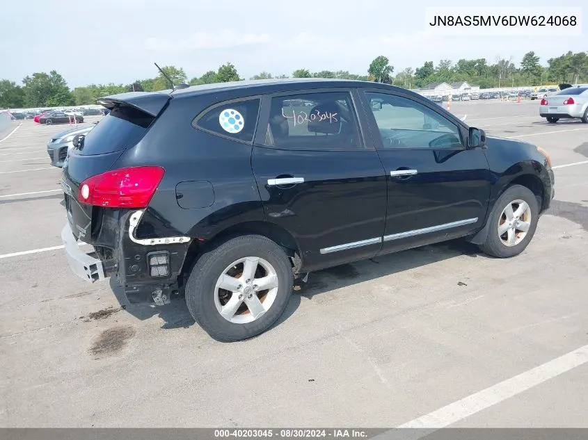 2013 Nissan Rogue S VIN: JN8AS5MV6DW624068 Lot: 40203045