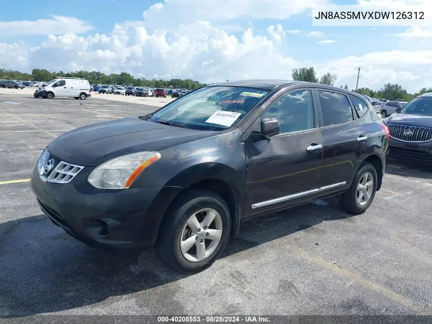 2013 Nissan Rogue S VIN: JN8AS5MVXDW126312 Lot: 40205553