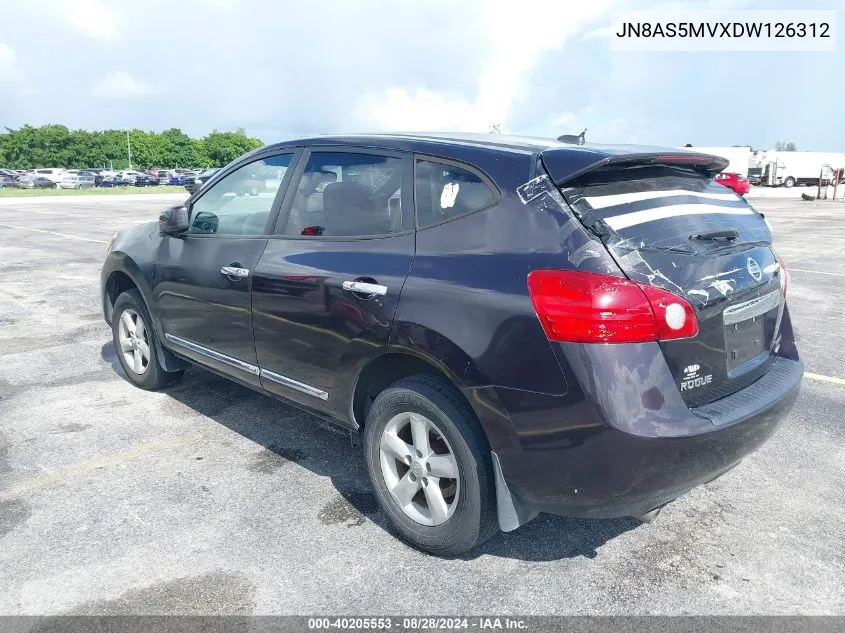 2013 Nissan Rogue S VIN: JN8AS5MVXDW126312 Lot: 40205553