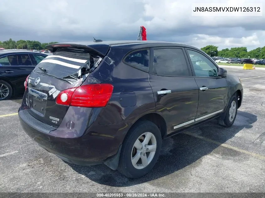 2013 Nissan Rogue S VIN: JN8AS5MVXDW126312 Lot: 40205553