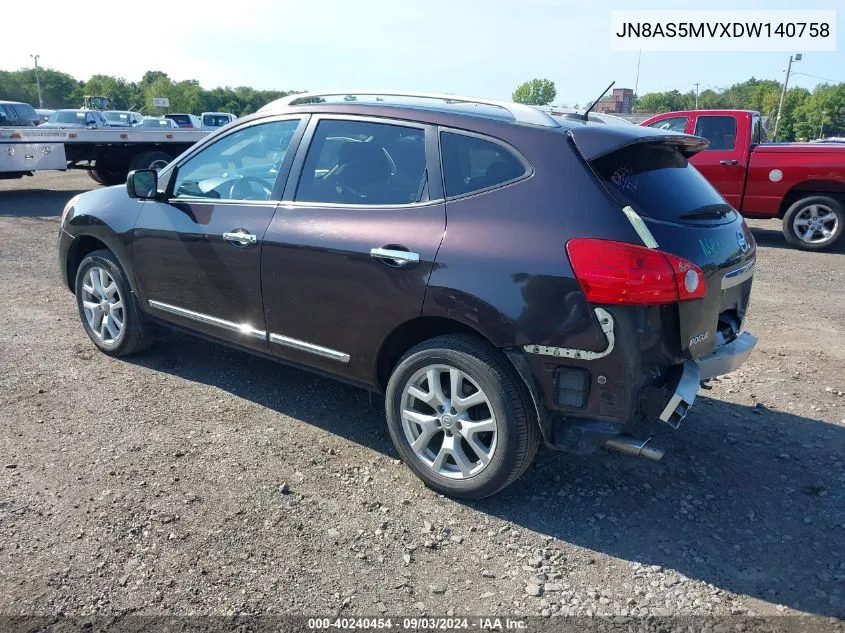 2013 Nissan Rogue Sv W/Sl Pkg VIN: JN8AS5MVXDW140758 Lot: 40240454