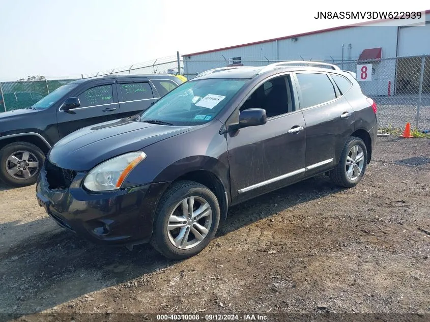 2013 Nissan Rogue Sv VIN: JN8AS5MV3DW622939 Lot: 40310008